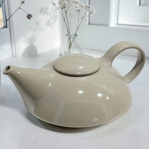 Claudia‎ Schiffer Post Modern Teapot Ceramic Taupe Quiet Luxury Modern